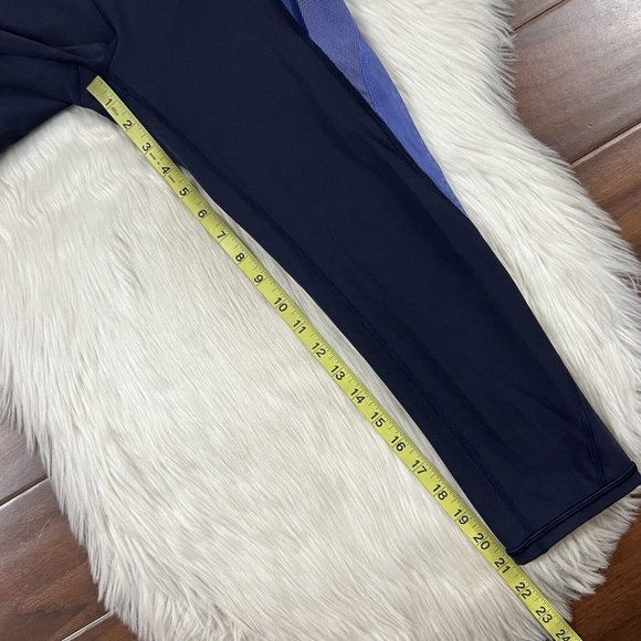 Lululemon Women's Size 6 Midnight Navy Gatsby Blue Colour Me Ombre Crop Leggings - Picture 4 of 8